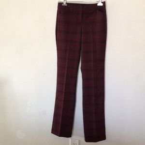 Red and black plaid long pants trousers
